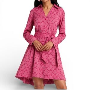 NEW Draper James Layla Red High Low Hemline Shirtdress in Womens Size Small